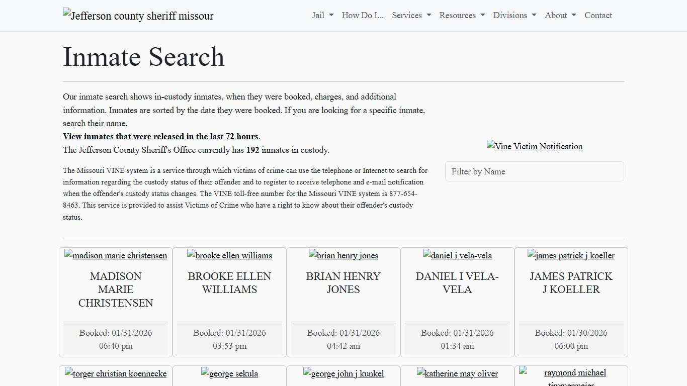 Inmate Search Jefferson County Sheriff's Office